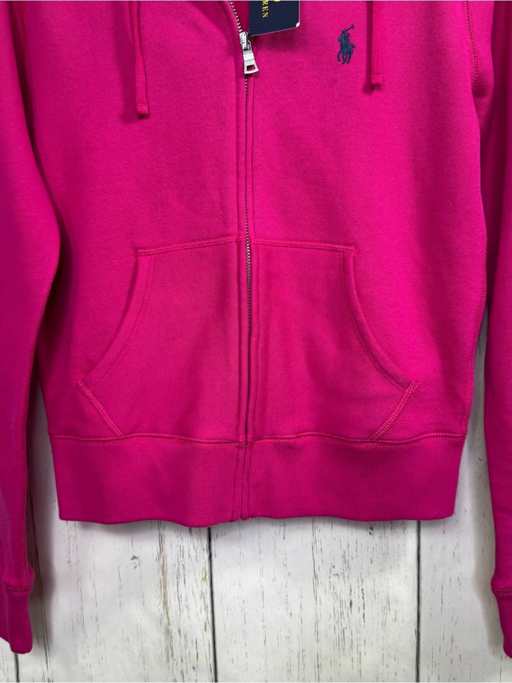 Polo Ralph Lauren Hot Pink Full Zip Hoodie Size XS NWT Preppy Pony Logo Sporty - Picture 9 of 14